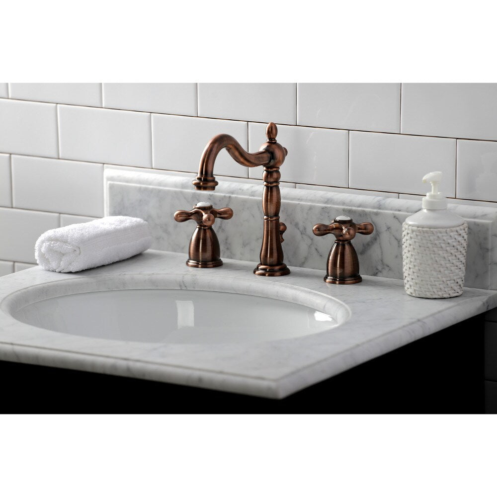 Robinet de salle de bain à 2 poignées de 8 pouces Heritage en cuivre antique