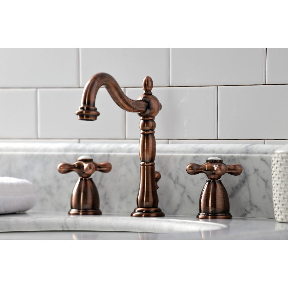 Robinet de salle de bain à 2 poignées de 8 pouces Heritage en cuivre antique
