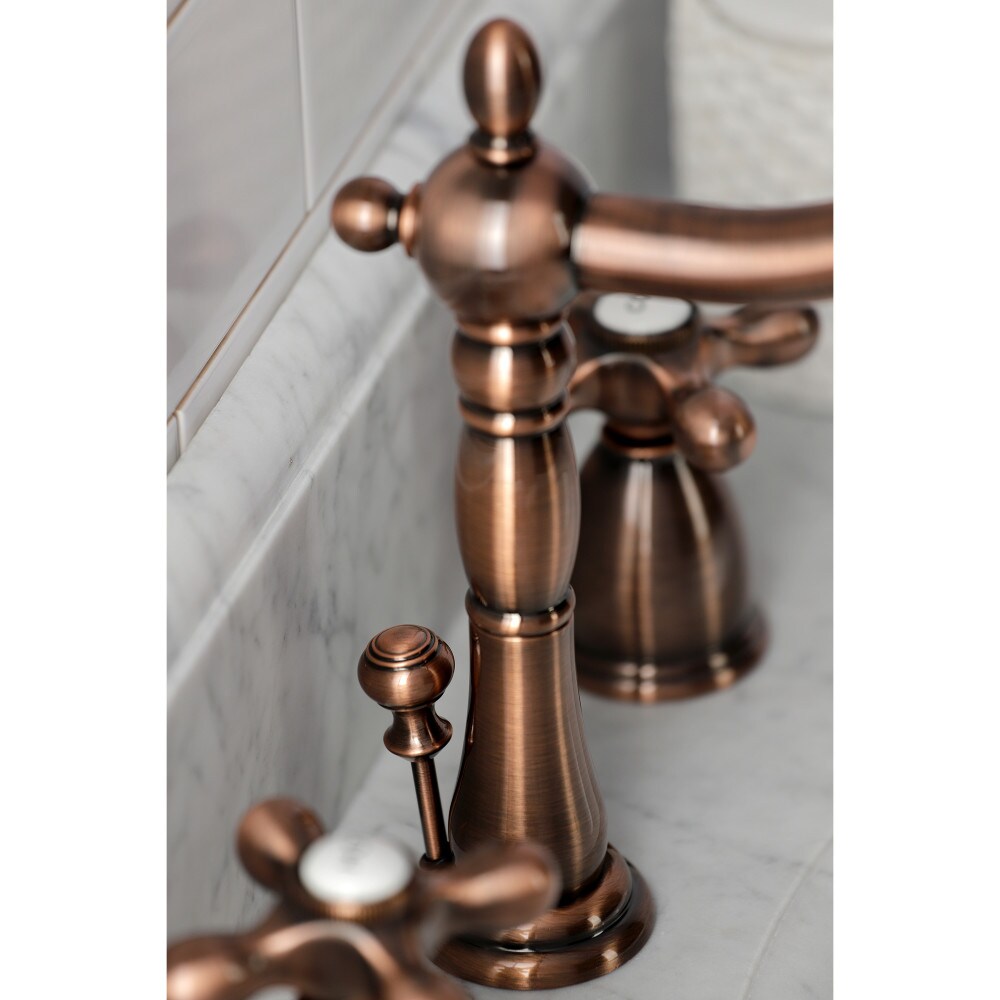 Robinet de salle de bain à 2 poignées de 8 pouces Heritage en cuivre antique