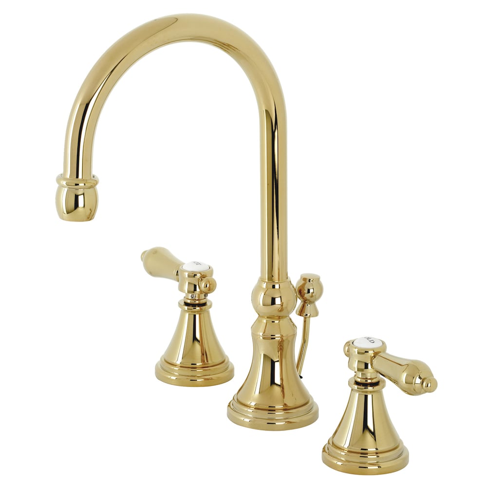 Heirloom 8 inch Widespread 2-Handle Bathroom Faucet in Polished Brass