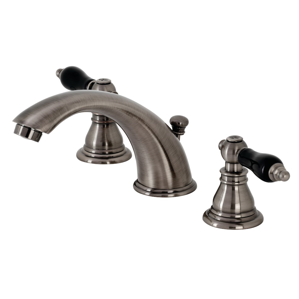 Robinet de salle de bain à 2 poignées Duchess Classic de 8 pouces en acier inoxydable noir