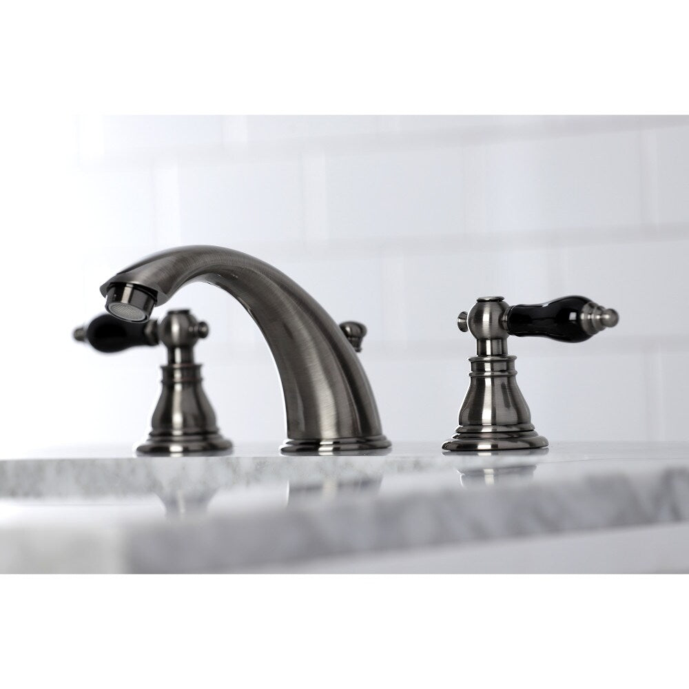 Robinet de salle de bain à 2 poignées Duchess Classic de 8 pouces en acier inoxydable noir