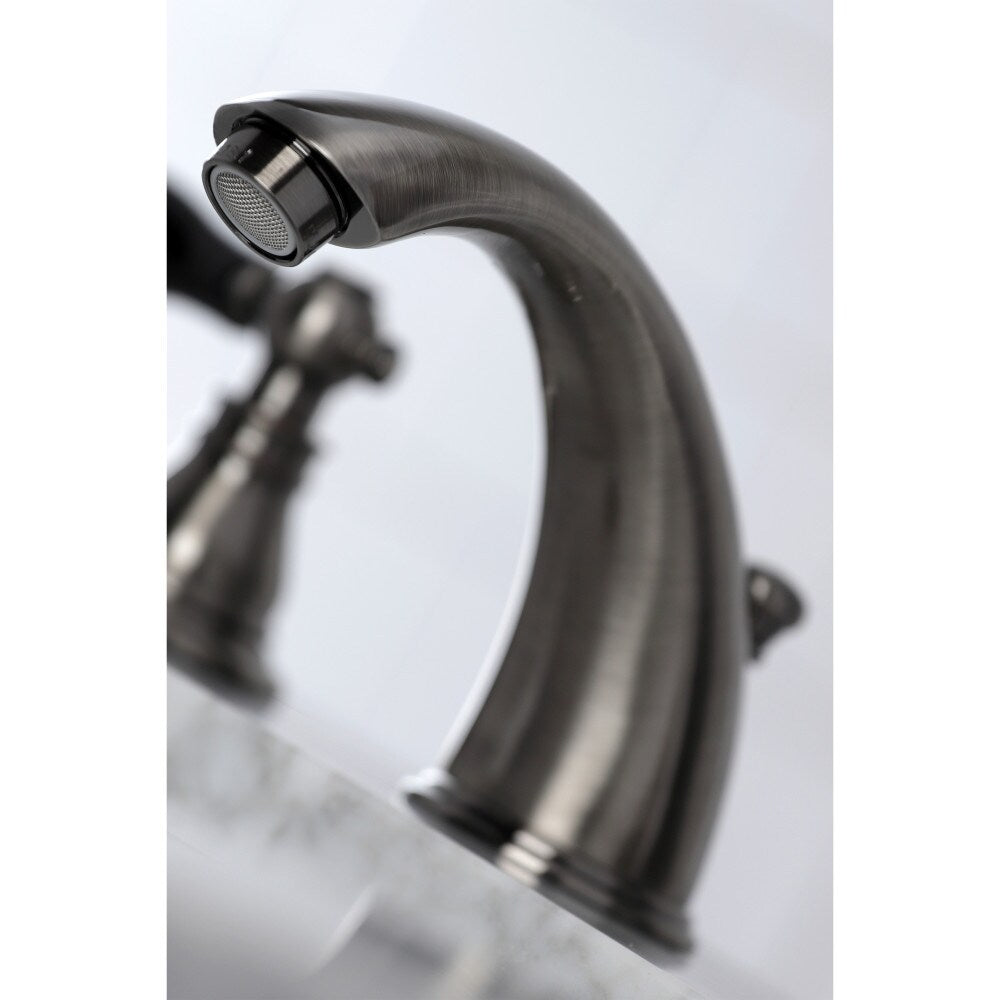 Robinet de salle de bain à 2 poignées Duchess Classic de 8 pouces en acier inoxydable noir
