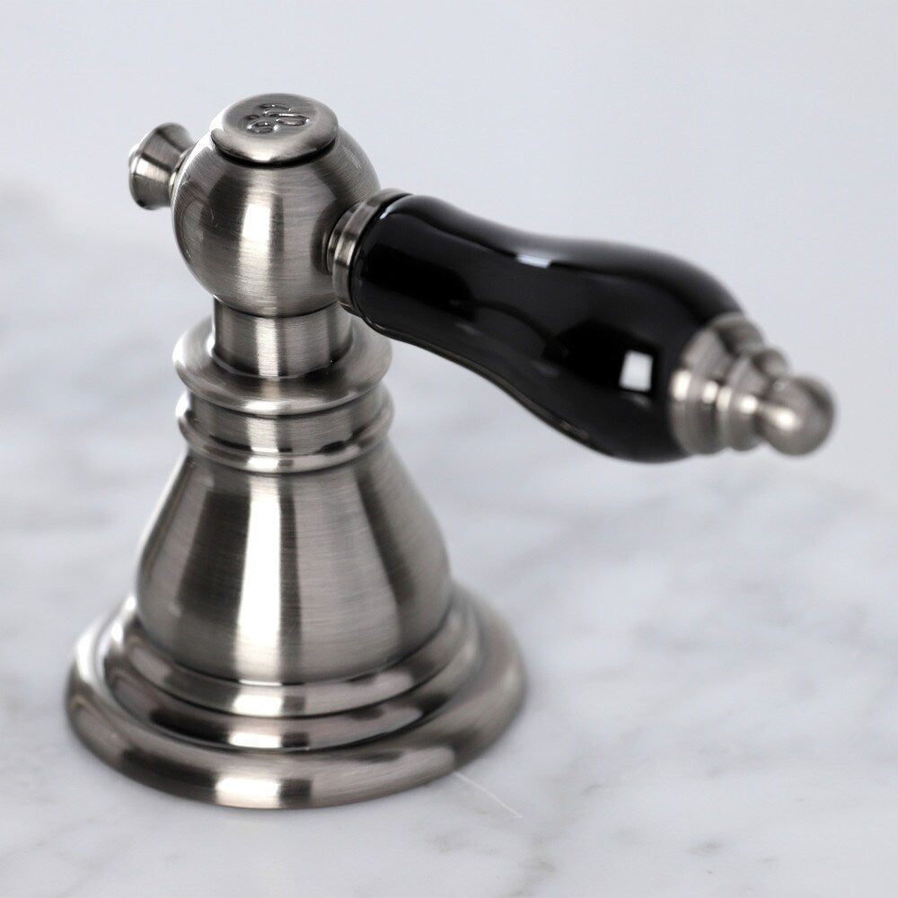Robinet de salle de bain à 2 poignées Duchess Classic de 8 pouces en acier inoxydable noir