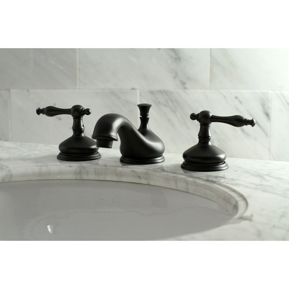 Heritage 8 inch Widespread 2-Handle Bathroom Faucet in Matte Black