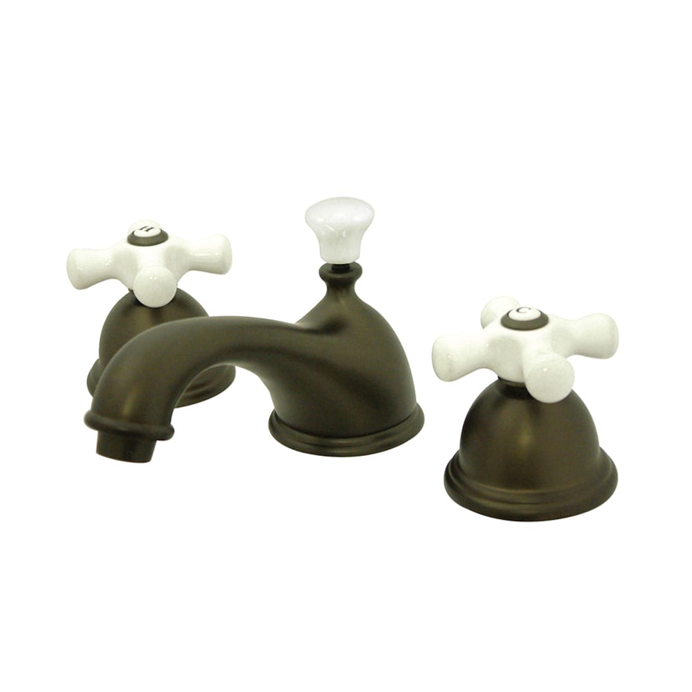 Restoration Porcelain 8 inch Widespread 2-Handle Bathroom Faucet in Oil Rubbed Bronze