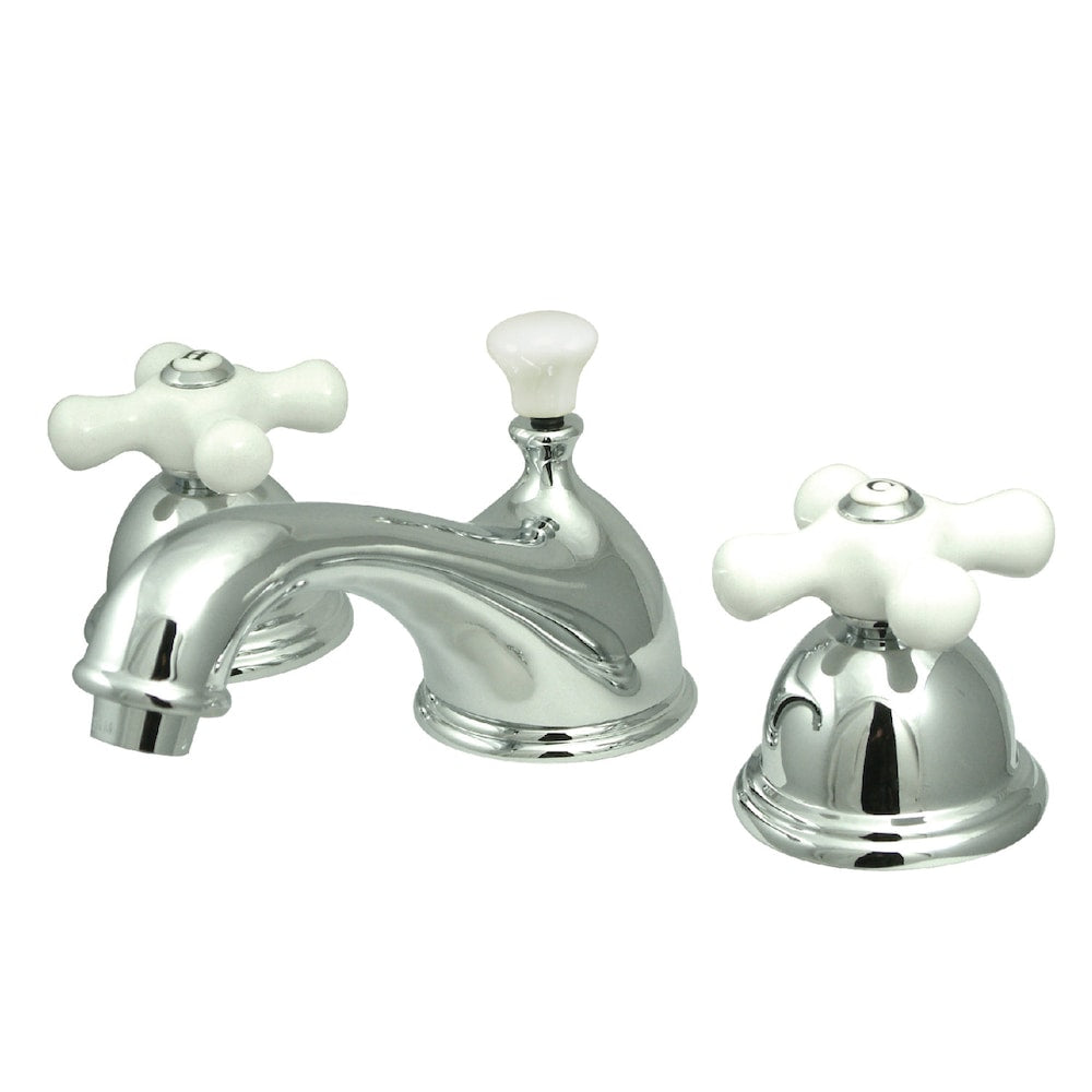 Robinet de salle de bain à 2 poignées en porcelaine Restoration de 8 pouces en chrome
