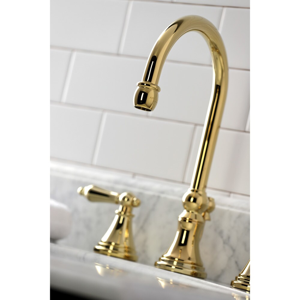 Governor 8 inch Widespread 2-Handle Bathroom Faucet in Polished Brass