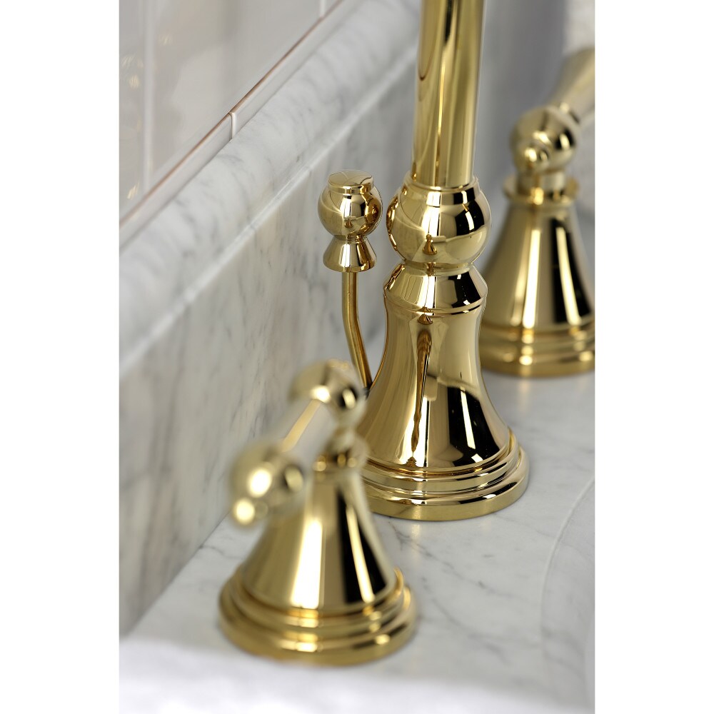 Governor 8 inch Widespread 2-Handle Bathroom Faucet in Polished Brass