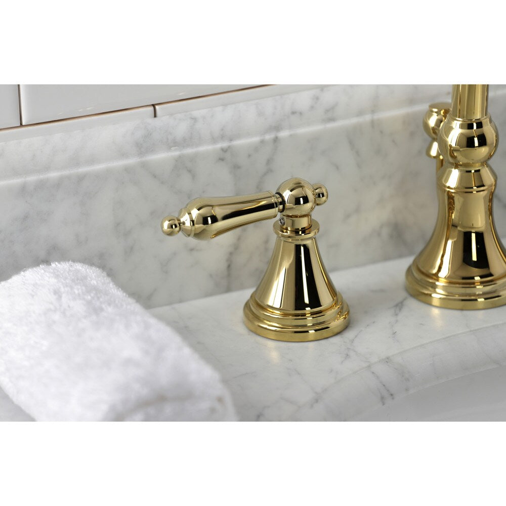 Governor 8 inch Widespread 2-Handle Bathroom Faucet in Polished Brass