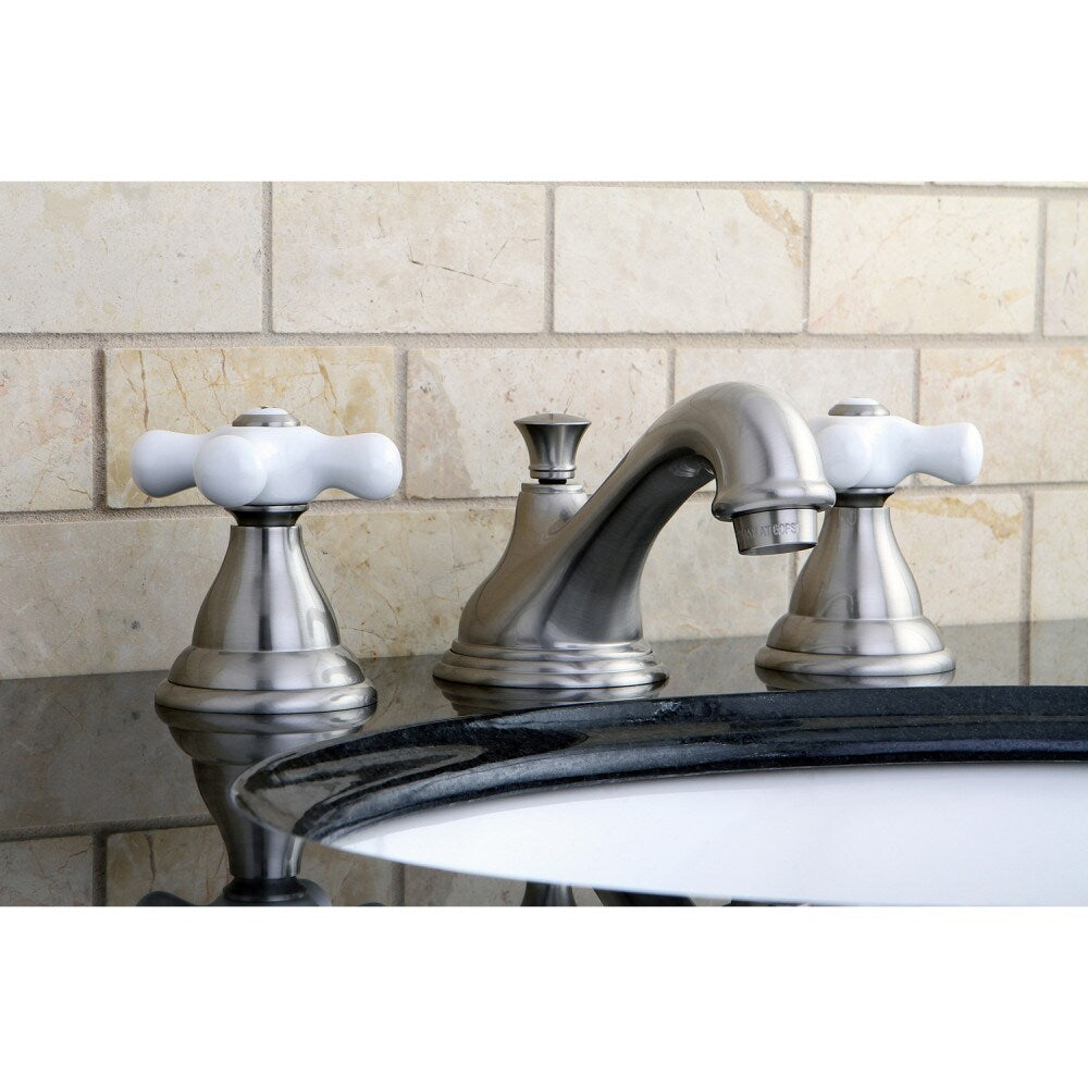 Royale Porcelain 8 inch Widespread 2-Handle Bathroom Faucet in Brushed Nickel