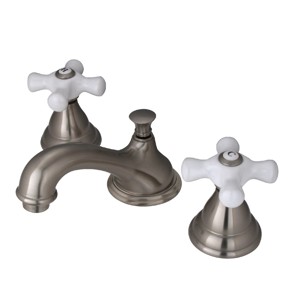 Royale Porcelain 8 inch Widespread 2-Handle Bathroom Faucet in Brushed Nickel