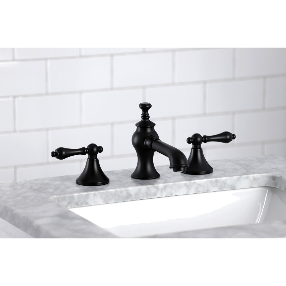 Robinet de salle de bain à 2 poignées de 8 pouces de style vintage en noir mat