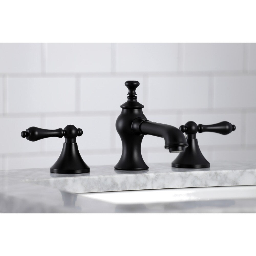 Robinet de salle de bain à 2 poignées de 8 pouces de style vintage en noir mat