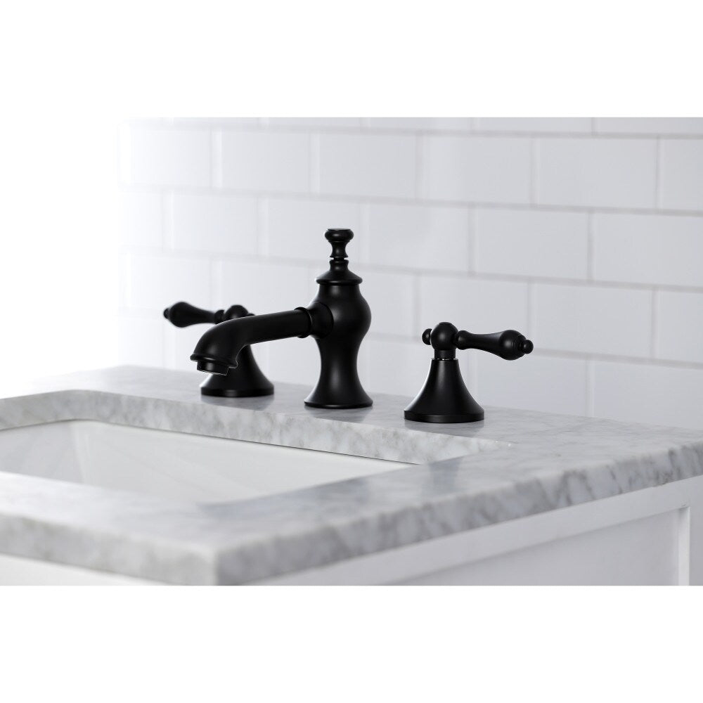 Robinet de salle de bain à 2 poignées de 8 pouces de style vintage en noir mat