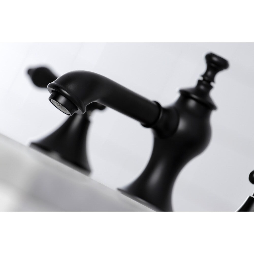 Robinet de salle de bain à 2 poignées de 8 pouces de style vintage en noir mat