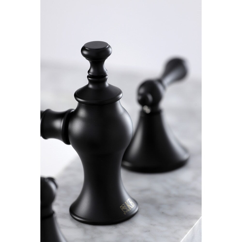 Robinet de salle de bain à 2 poignées de 8 pouces de style vintage en noir mat