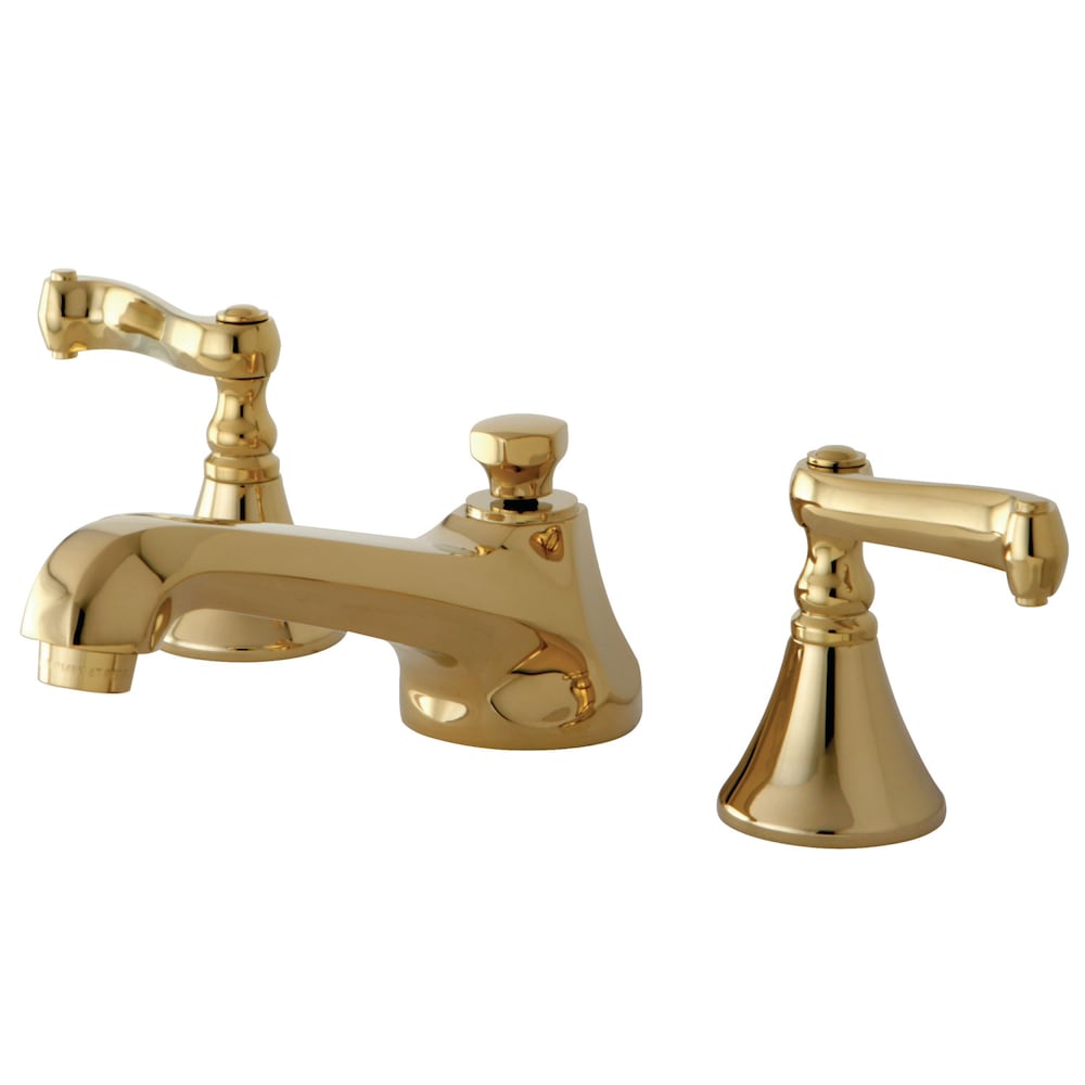 Modern French 8 inch Widespread 2-Handle Bathroom Faucet in Polished Brass