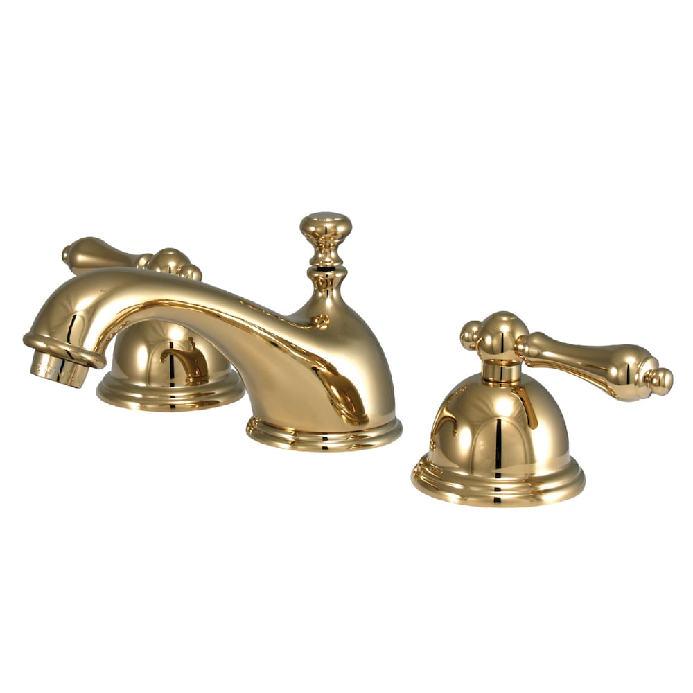 Restoration 8 inch Widespread 2-Handle Bathroom Faucet in Polished Brass