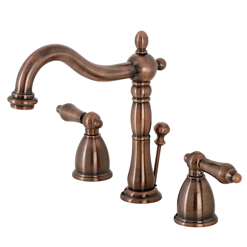 Robinet de salle de bain à 2 poignées de 8 pouces Heritage en cuivre antique