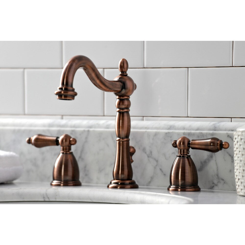 Robinet de salle de bain à 2 poignées de 8 pouces Heritage en cuivre antique