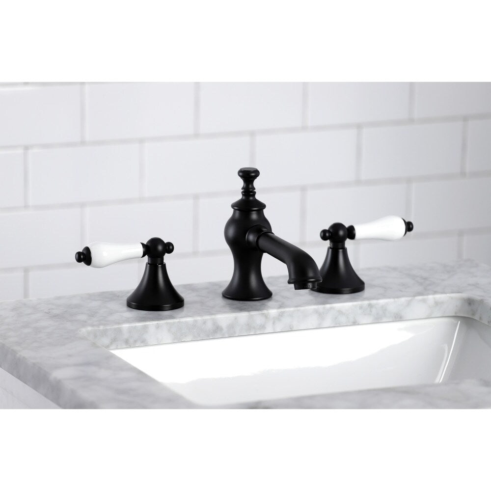 Robinet de salle de bain à 2 poignées de 8 pouces de style vintage en noir mat