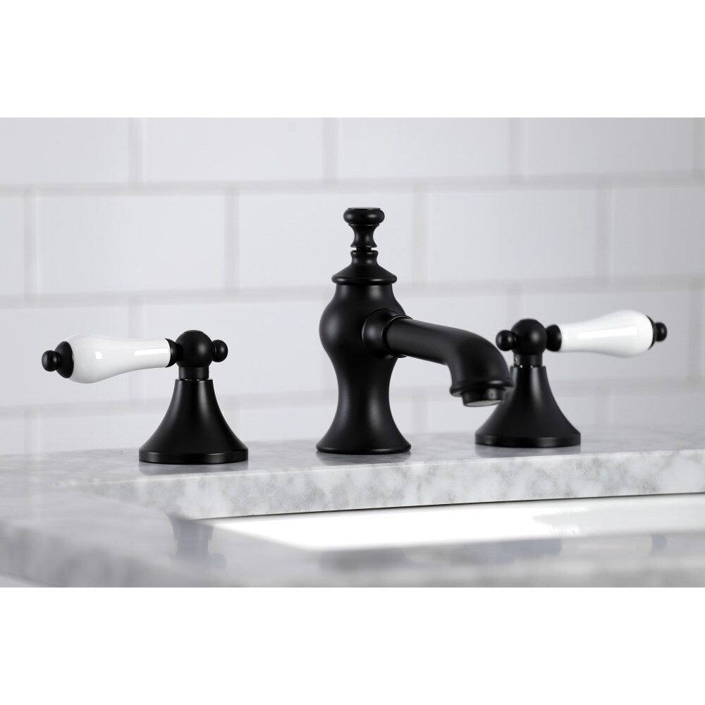 Robinet de salle de bain à 2 poignées de 8 pouces de style vintage en noir mat