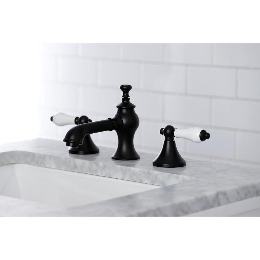 Robinet de salle de bain à 2 poignées de 8 pouces de style vintage en noir mat