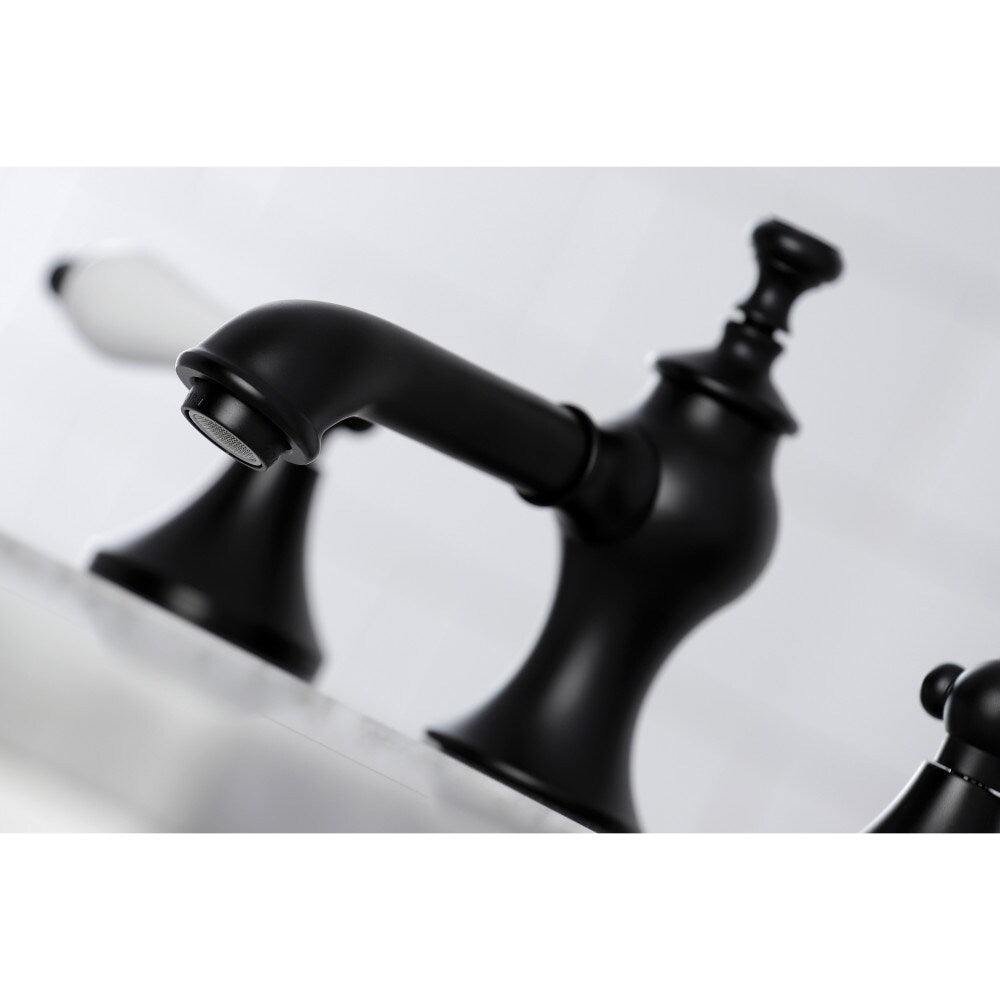Robinet de salle de bain à 2 poignées de 8 pouces de style vintage en noir mat