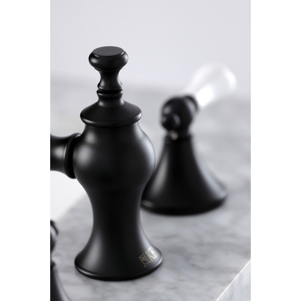 Robinet de salle de bain à 2 poignées de 8 pouces de style vintage en noir mat