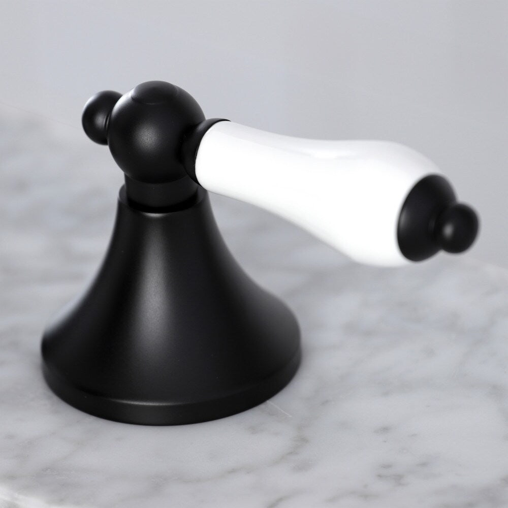 Robinet de salle de bain à 2 poignées de 8 pouces de style vintage en noir mat