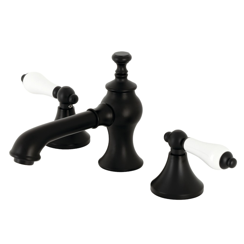 Robinet de salle de bain à 2 poignées de 8 pouces de style vintage en noir mat