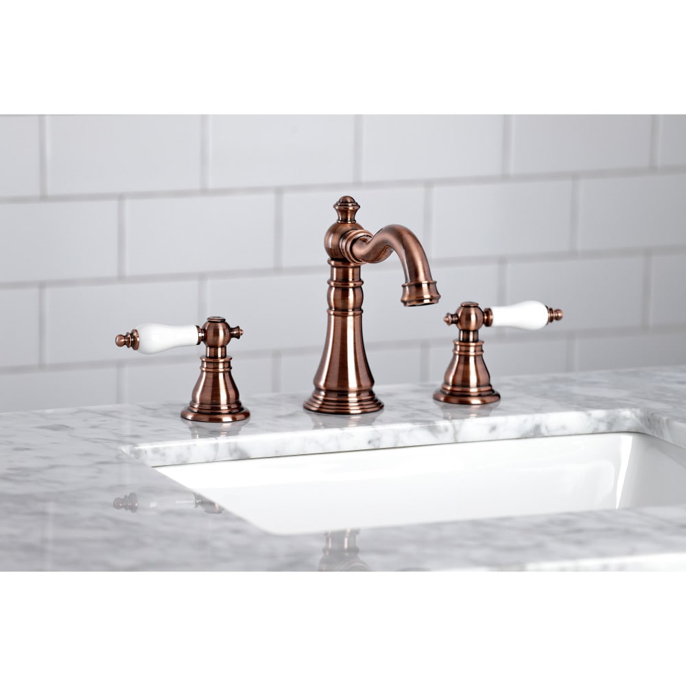 American Patriot 8 inch Widespread 2-Handle Bathroom Faucet in Antique Copper