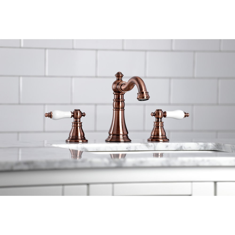 American Patriot 8 inch Widespread 2-Handle Bathroom Faucet in Antique Copper