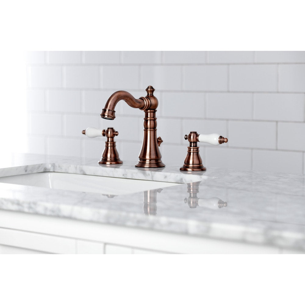 American Patriot 8 inch Widespread 2-Handle Bathroom Faucet in Antique Copper