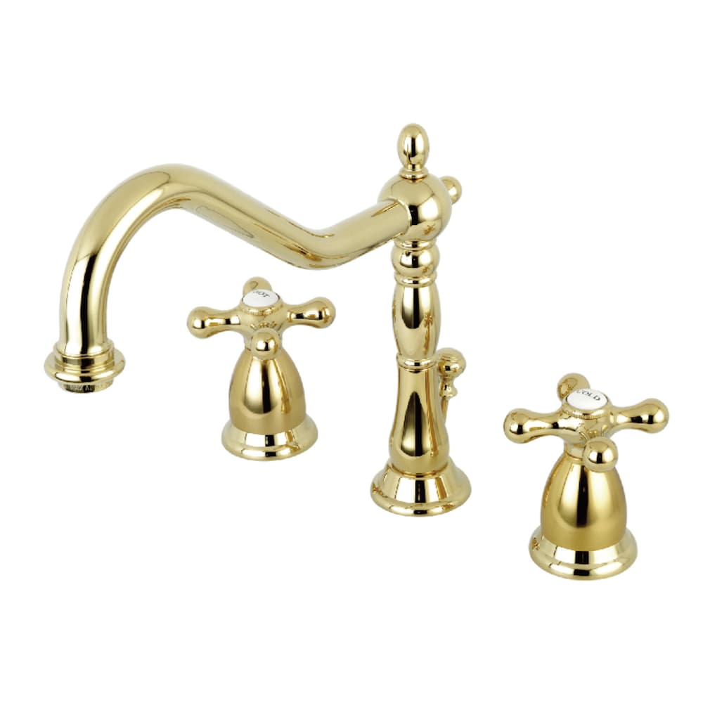 Robinet de salle de bain à 2 poignées de 8 pouces Heritage en laiton poli