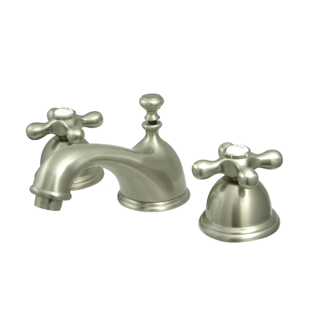 Robinet de salle de bain à 2 poignées de 8 pouces Restoration Cross en nickel brossé