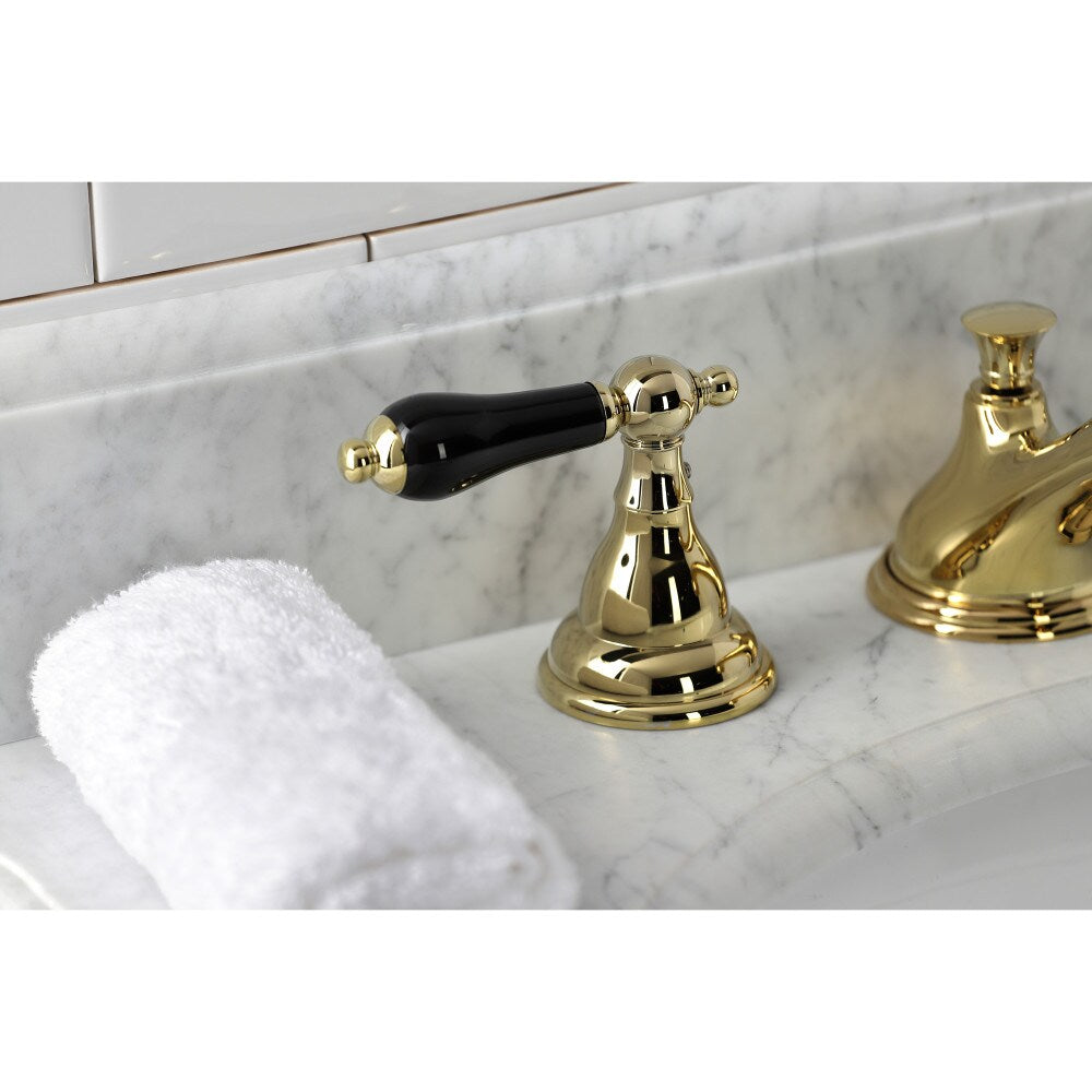 Duchess Porcelain Porcelain 8 inch Widespread 2-Handle Bathroom Faucet in Polished Brass