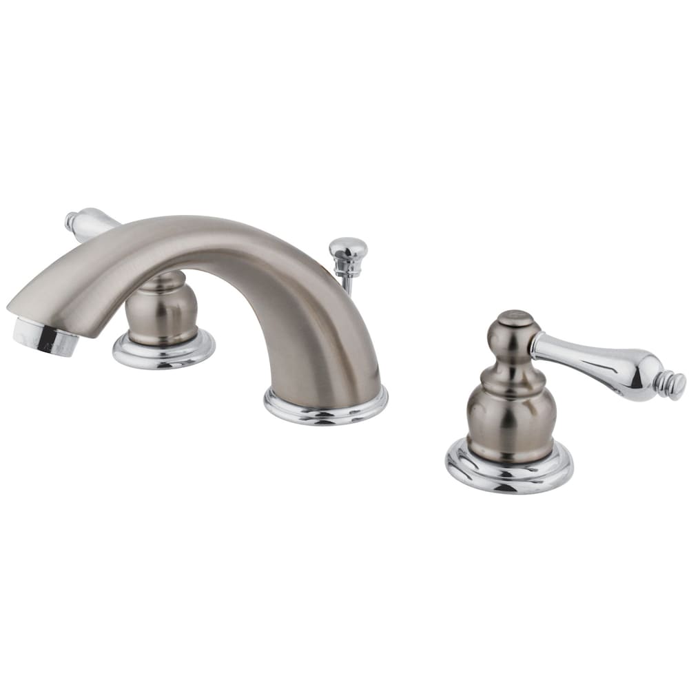 Robinet de salle de bain à 2 poignées de 8 pouces de style victorien en chrome et nickel brossé
