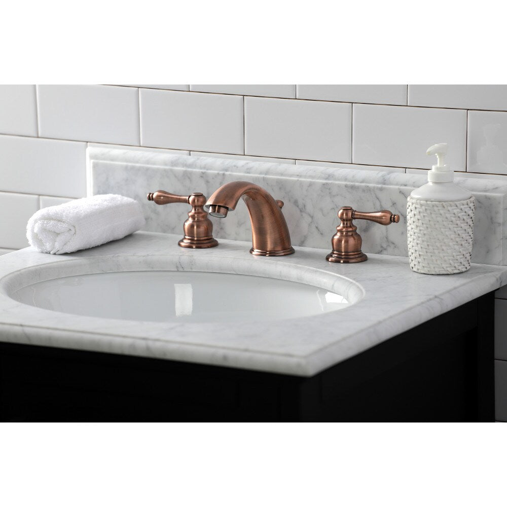 Victorian 8 inch Widespread 2-Handle Bathroom Faucet in Antique Copper