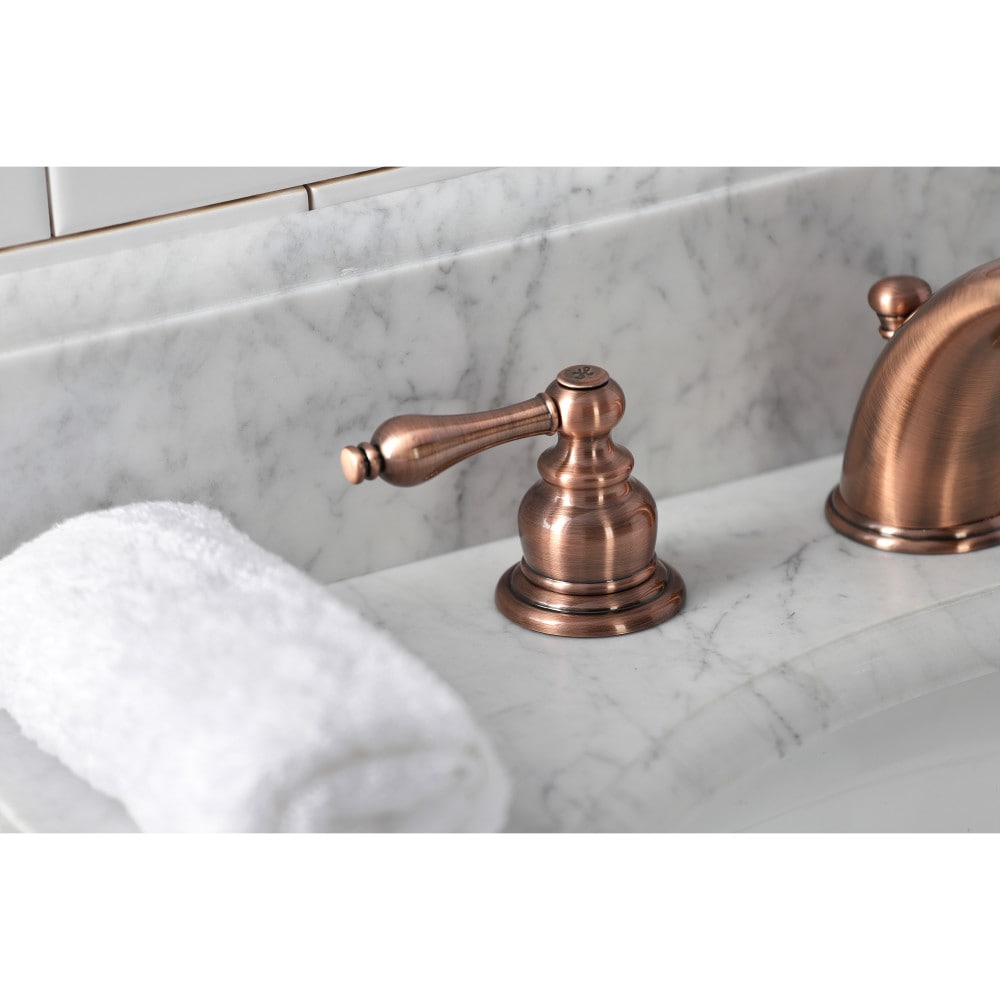 Victorian 8 inch Widespread 2-Handle Bathroom Faucet in Antique Copper