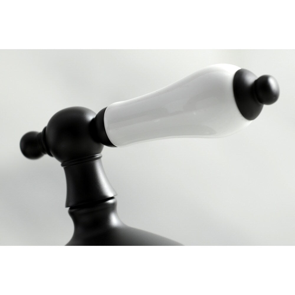 Heritage Porcelain 8 inch Widespread 2-Handle Bathroom Faucet in Matte Black