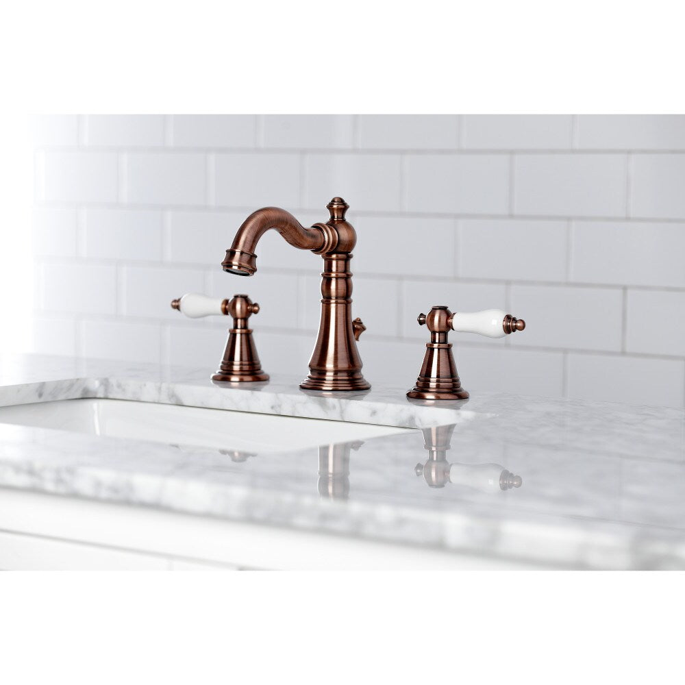 Robinet de salle de bain classique anglais à 2 poignées de 8 pouces en cuivre antique