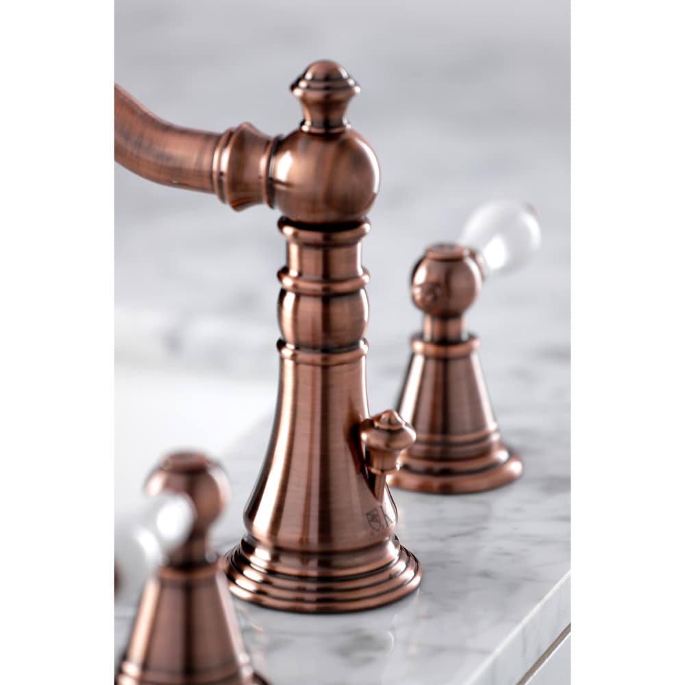 Robinet de salle de bain classique anglais à 2 poignées de 8 pouces en cuivre antique