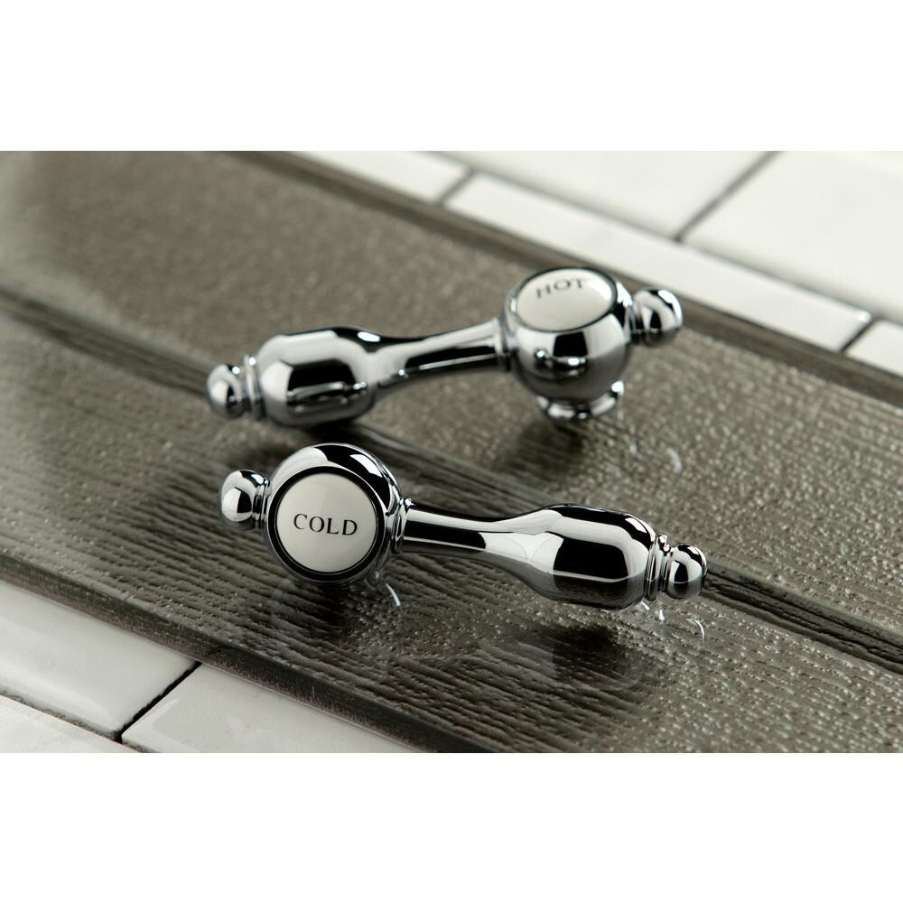 Robinet de salle de bain Tudor à 2 poignées et à large bec de 8 pouces en chrome poli