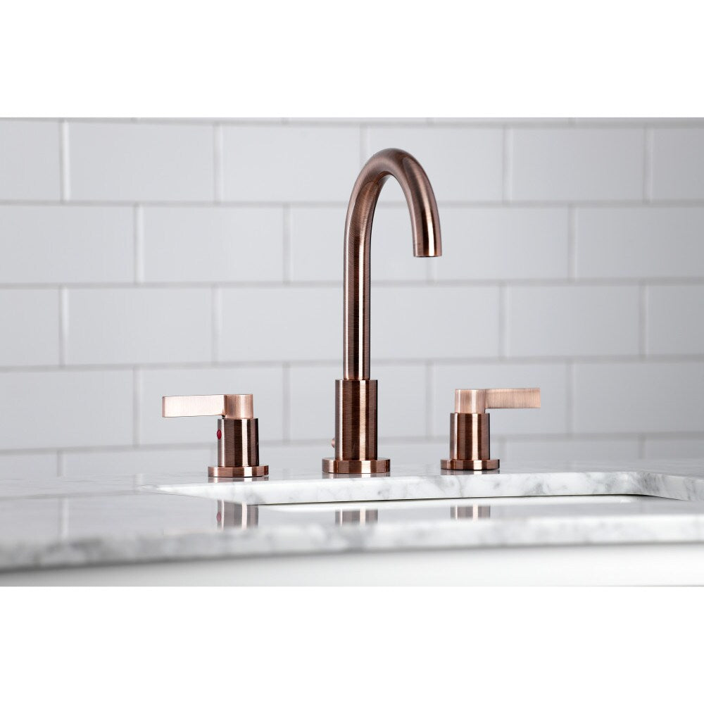 NuvoFusion 8 inch Widespread 2-Handle Bathroom Faucet in Antique Copper