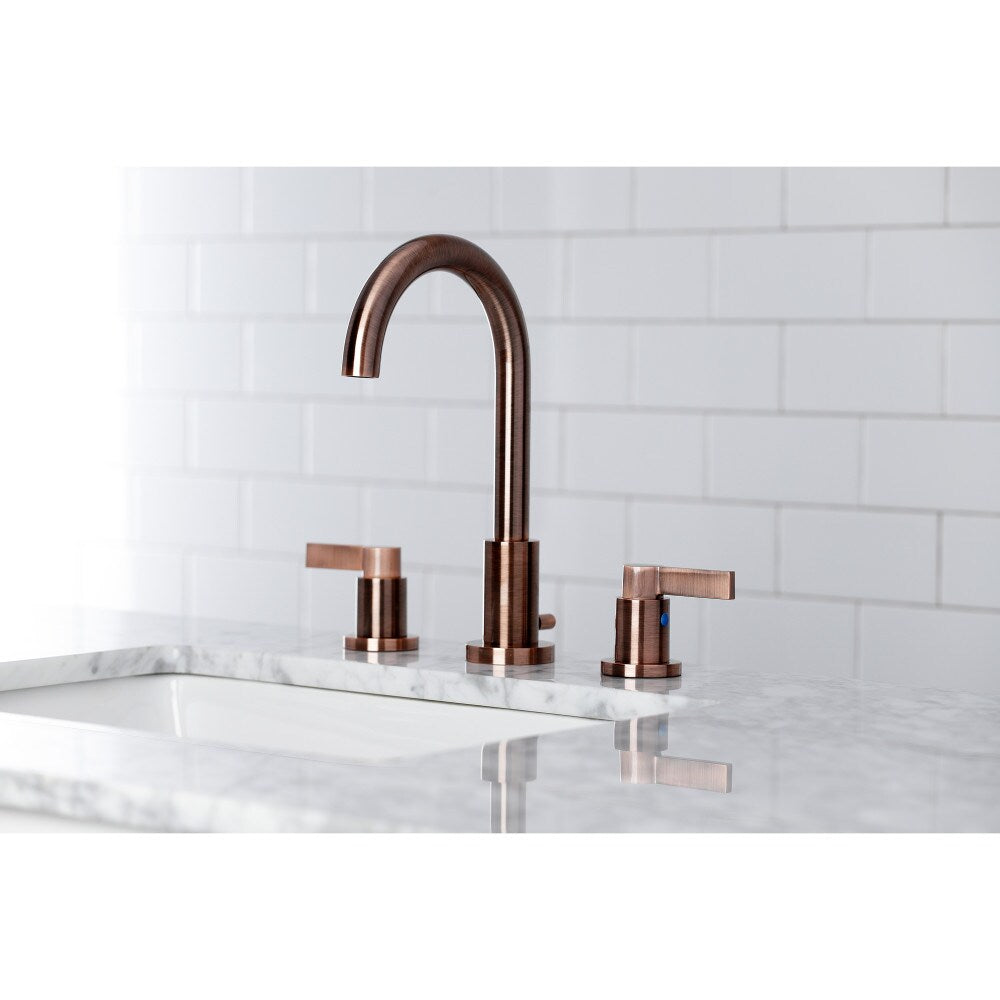 NuvoFusion 8 inch Widespread 2-Handle Bathroom Faucet in Antique Copper