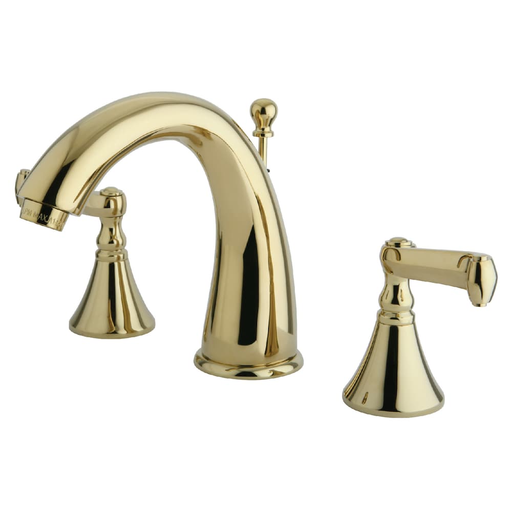 Royale French 8 inch Widespread 2-Handle Bathroom Faucet in Polished Brass
