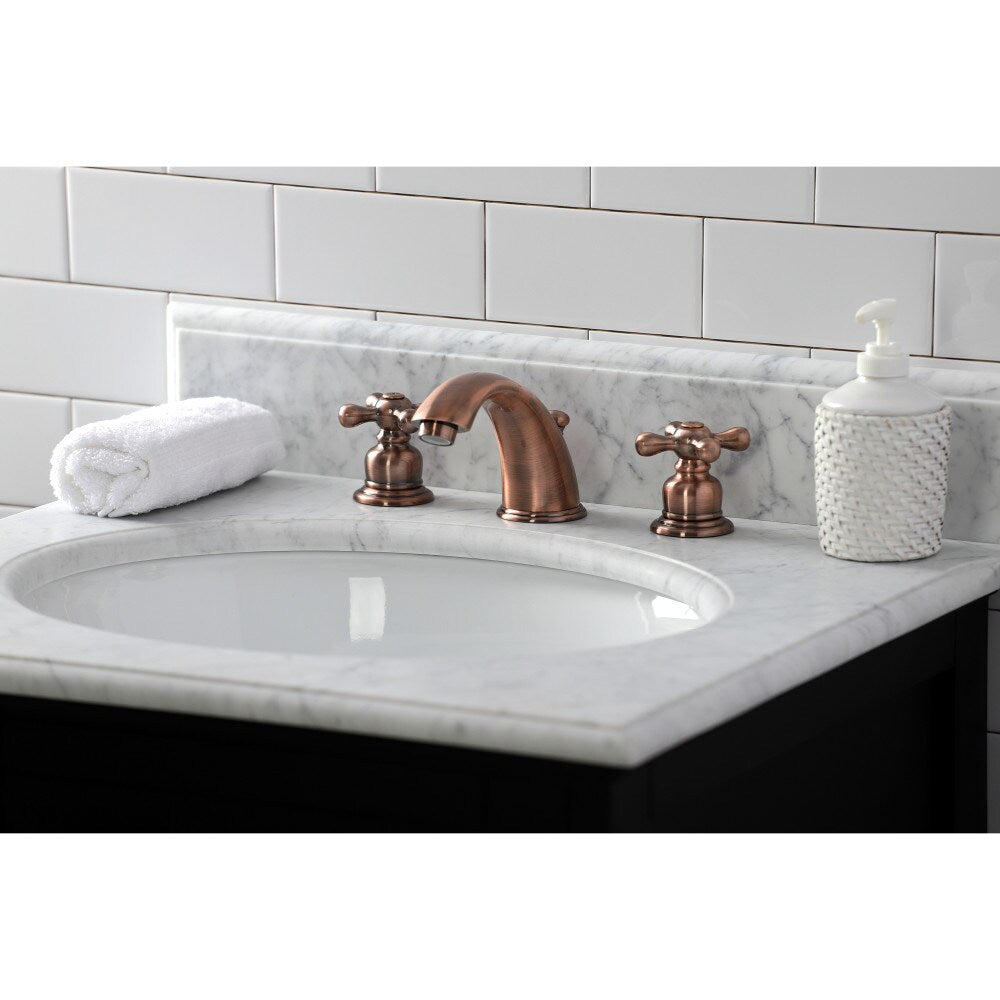 Victorian 8 inch Widespread 2-Handle Bathroom Faucet in Antique-Copper