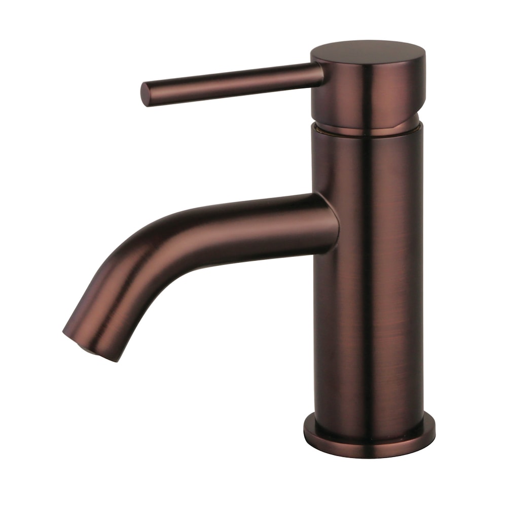 Robinet de salle de bain simple à poignée unique et trou unique en bronze huilé